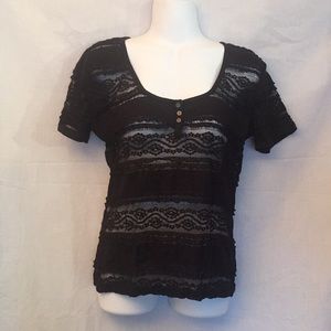 BONGO  Black Lace T Shirt